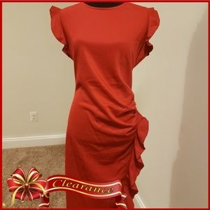 NWT Ruffle Sleeve Cascading Dress